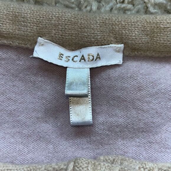 Beautiful Vintage Escada Pink And Tan Sweater Wool Cashmere Silk Blend Italy Siz - Picture 3 of 14